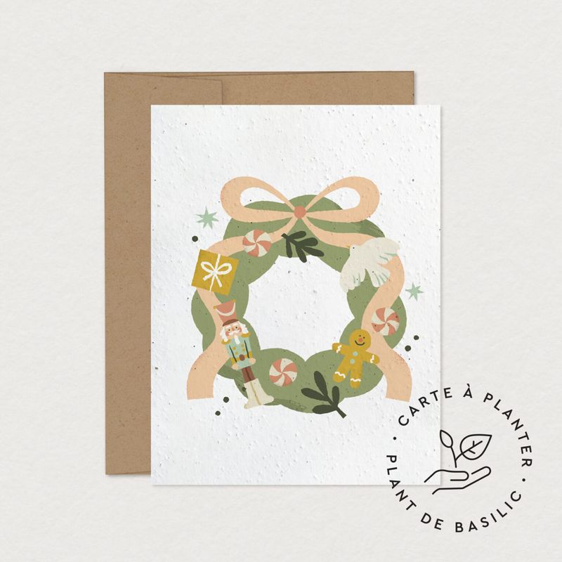 Mimosa - Greeting Card to Plant - Festive Wreath
