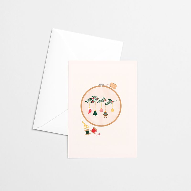 Citron &amp; Miel - Greeting Card - Christmas Embroidery