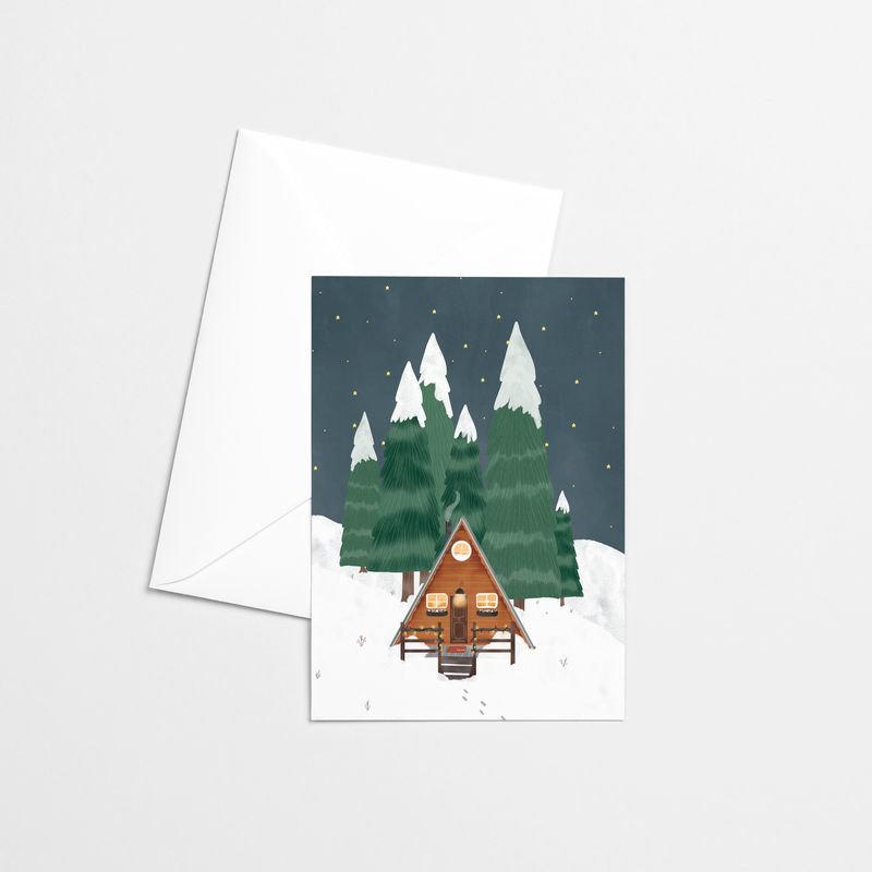 Citron &amp; Miel - Greeting Card - Christmas at the cabin