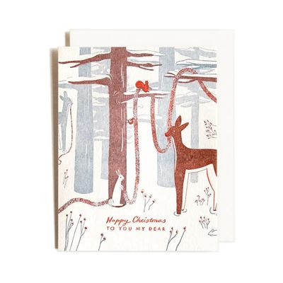Homework Letterpress Studio - Greeting Card - Woodland Christmas