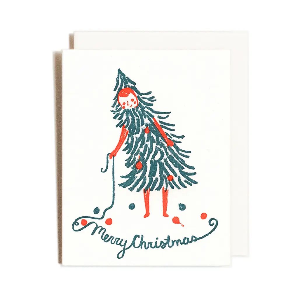 Homework Letterpress Studio - Greeting Card - Christmas Girl