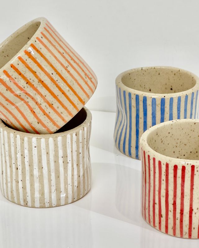 Miel Céramiques - Thumb Print Mug - Striped