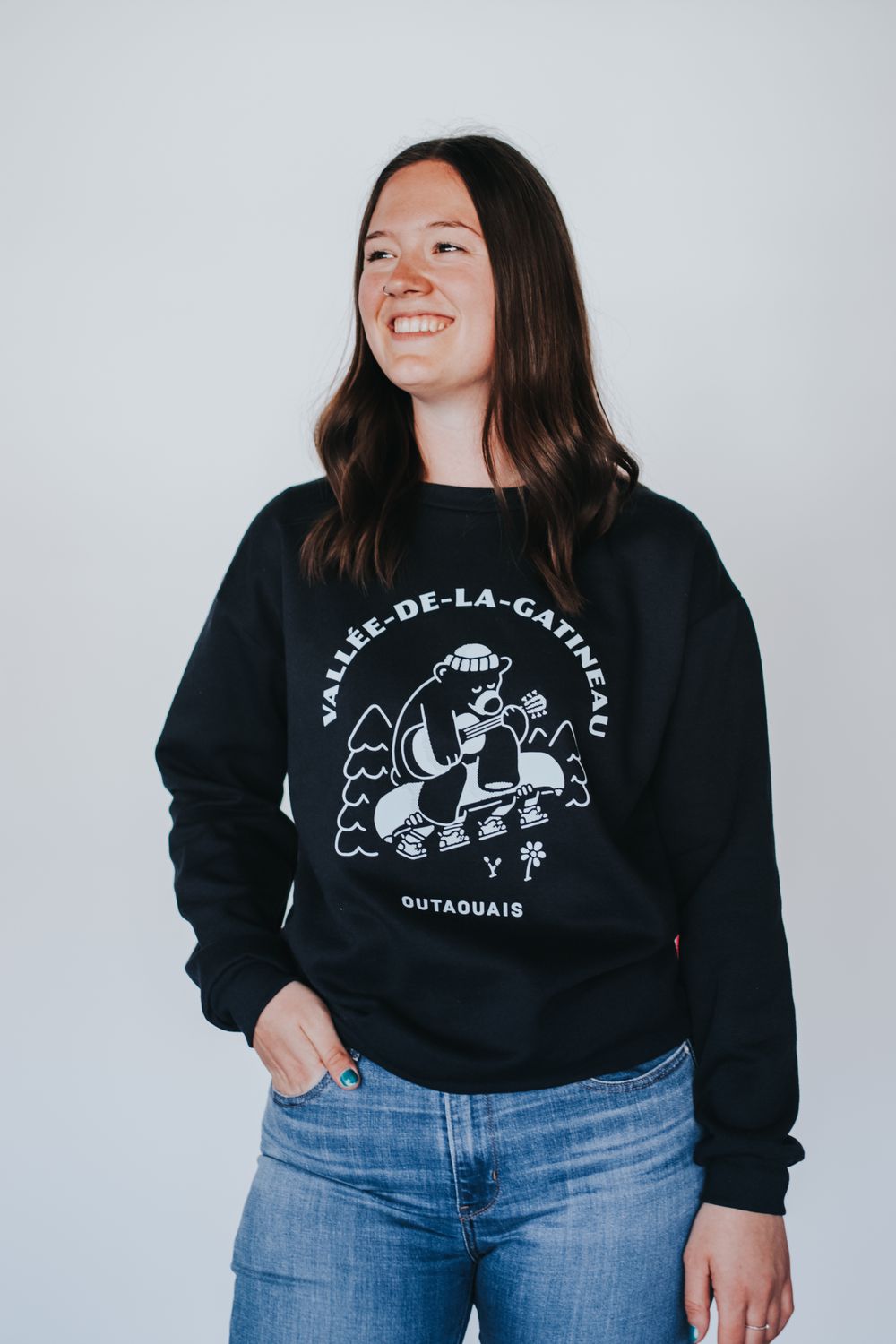 Outaouais Tourism - Unisex Crewneck - Vallée-de-la-Gatineau, Colour: Gris, Size: XS