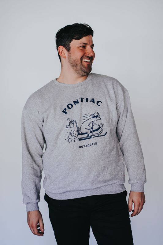 Outaouais Tourism - Unisex Crewneck - Pontiac, Colour: Gris, Size: XS