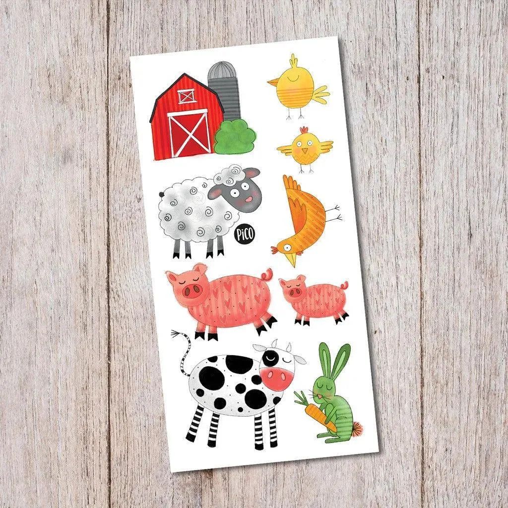 PICO - Tatouages Temporaires - Animaux de la Ferme, Motif: 185
