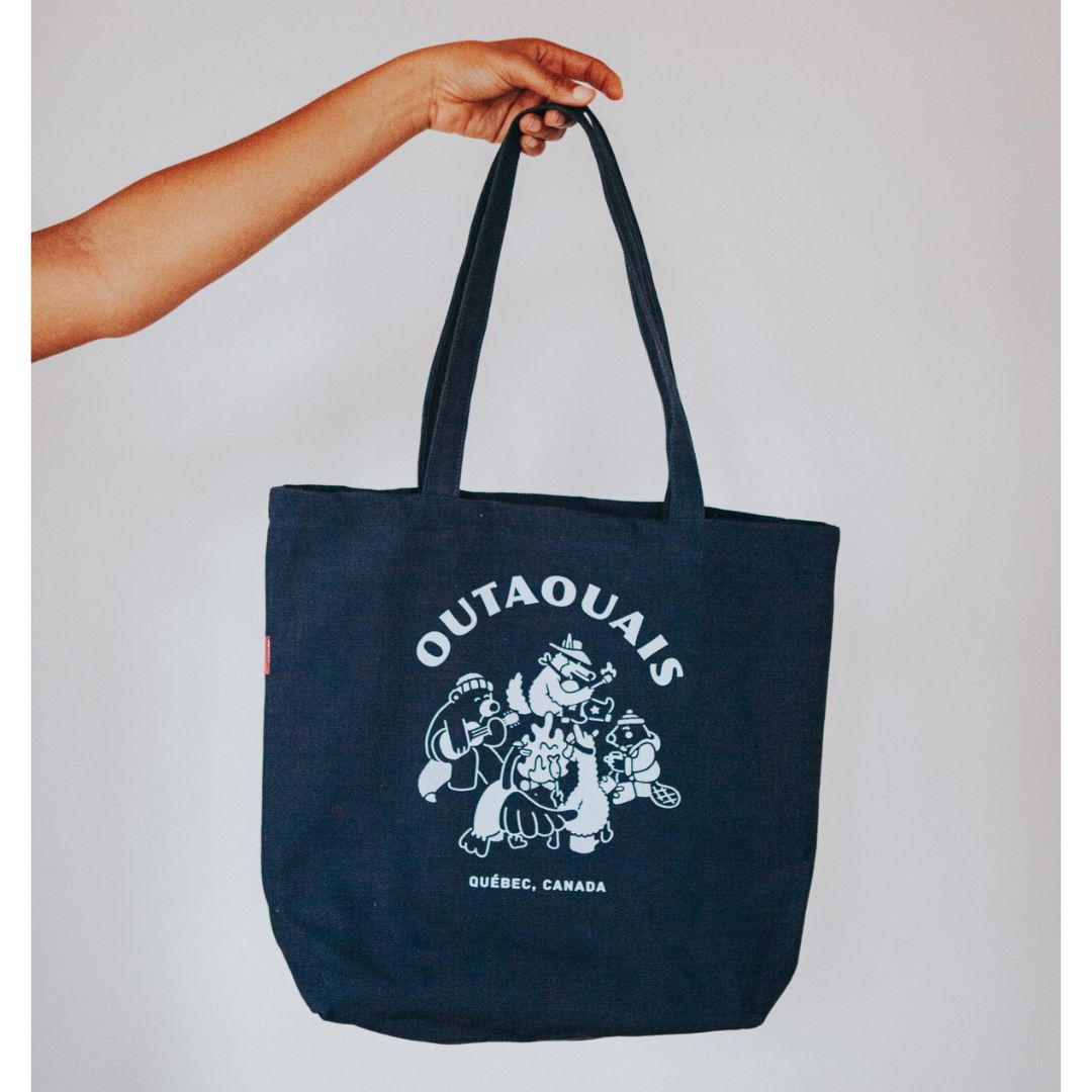 Tourisme Outaouais - Reusable Cotton Tote Bag - Blue