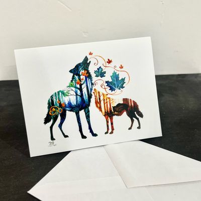 Matthew Doddridge - Greeting Card - Automn Wolves