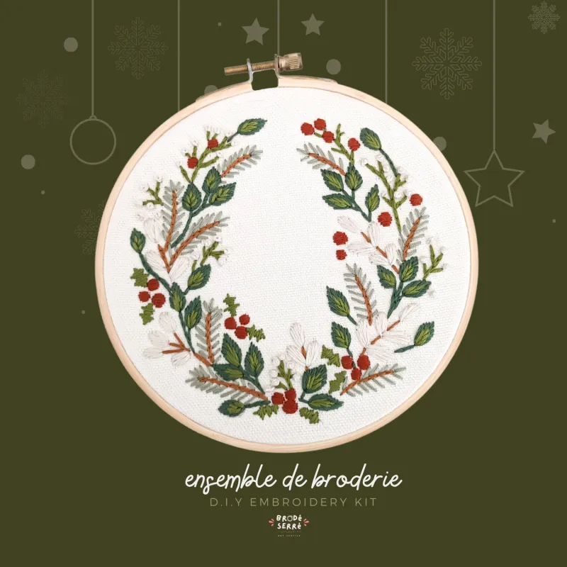 Brodé Serré - Embroidery Kit - Winter Wreath