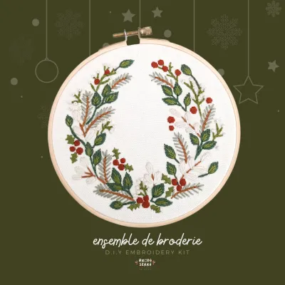 Brodé Serré - Embroidery Kit - Winter Wreath
