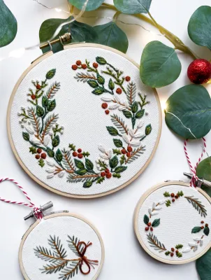 Brodé Serré - Embroidery Kit - Winter Wreath