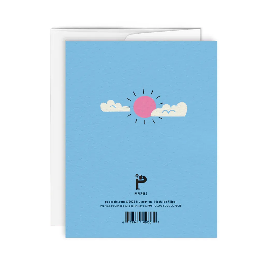 Paperole - Carte de Souhaits - Sous la Pluie