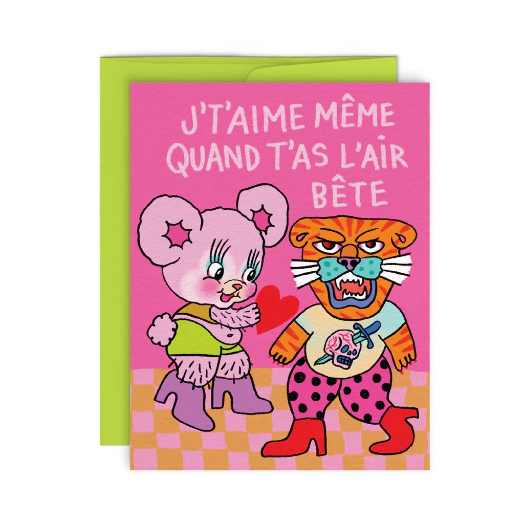 Paperole - Carte de Souhaits - Amour Bête
