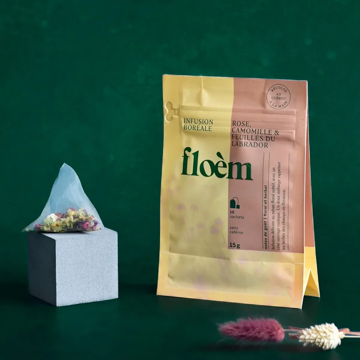 Floèm - Herbal Tea Bags - Rose, chamomile &amp; Labrador leaves