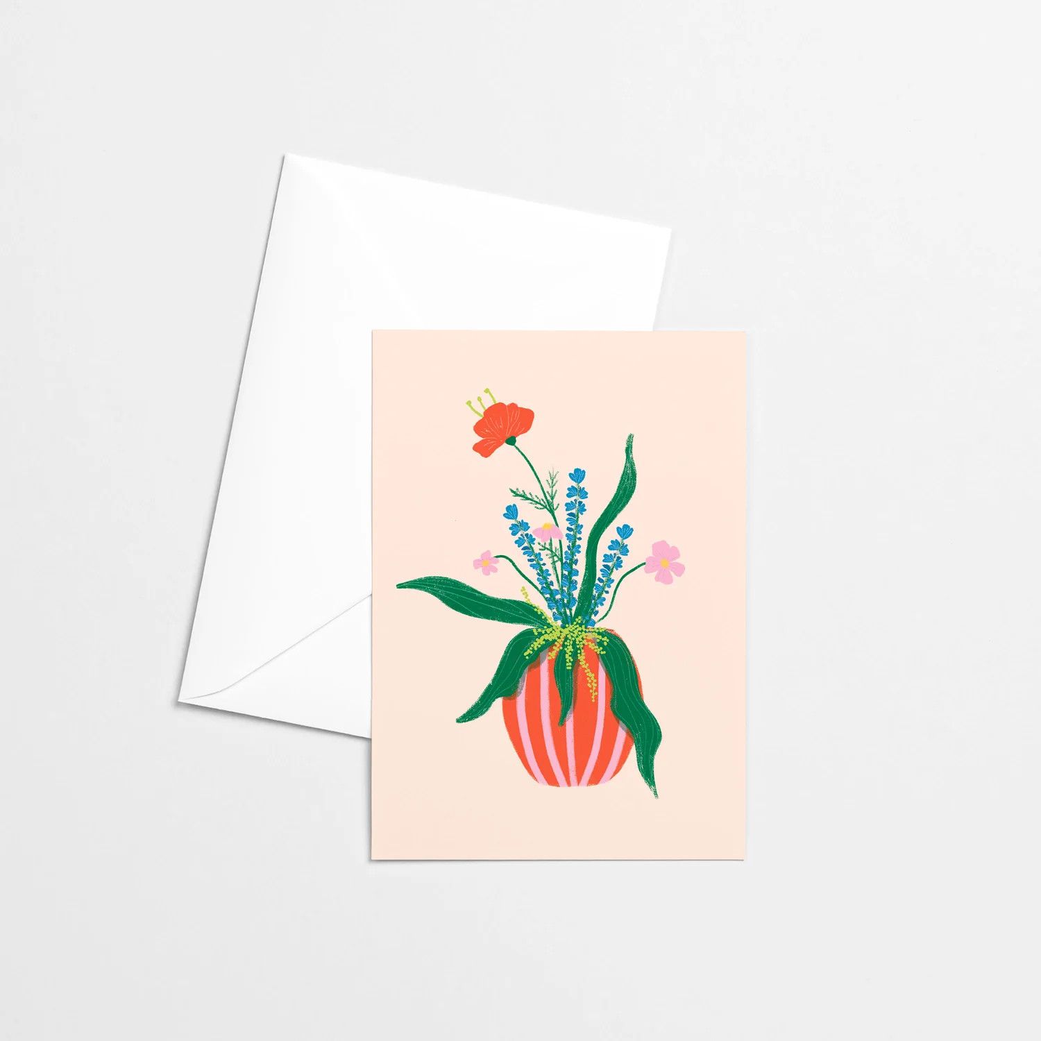 Citron &amp; Miel - Greeting Card - Blue Flowers in Vase