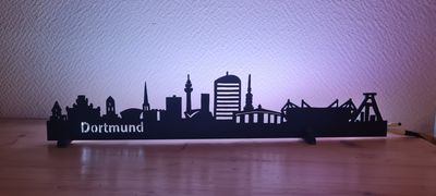 Dortmund Skyline, Wandbild, Stadtsilhouette, Lampe