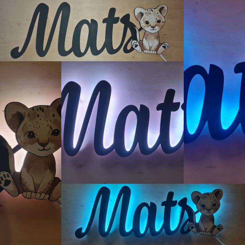 Beleuchteter Name, Nachtlicht, Personalisierter Schriftzug