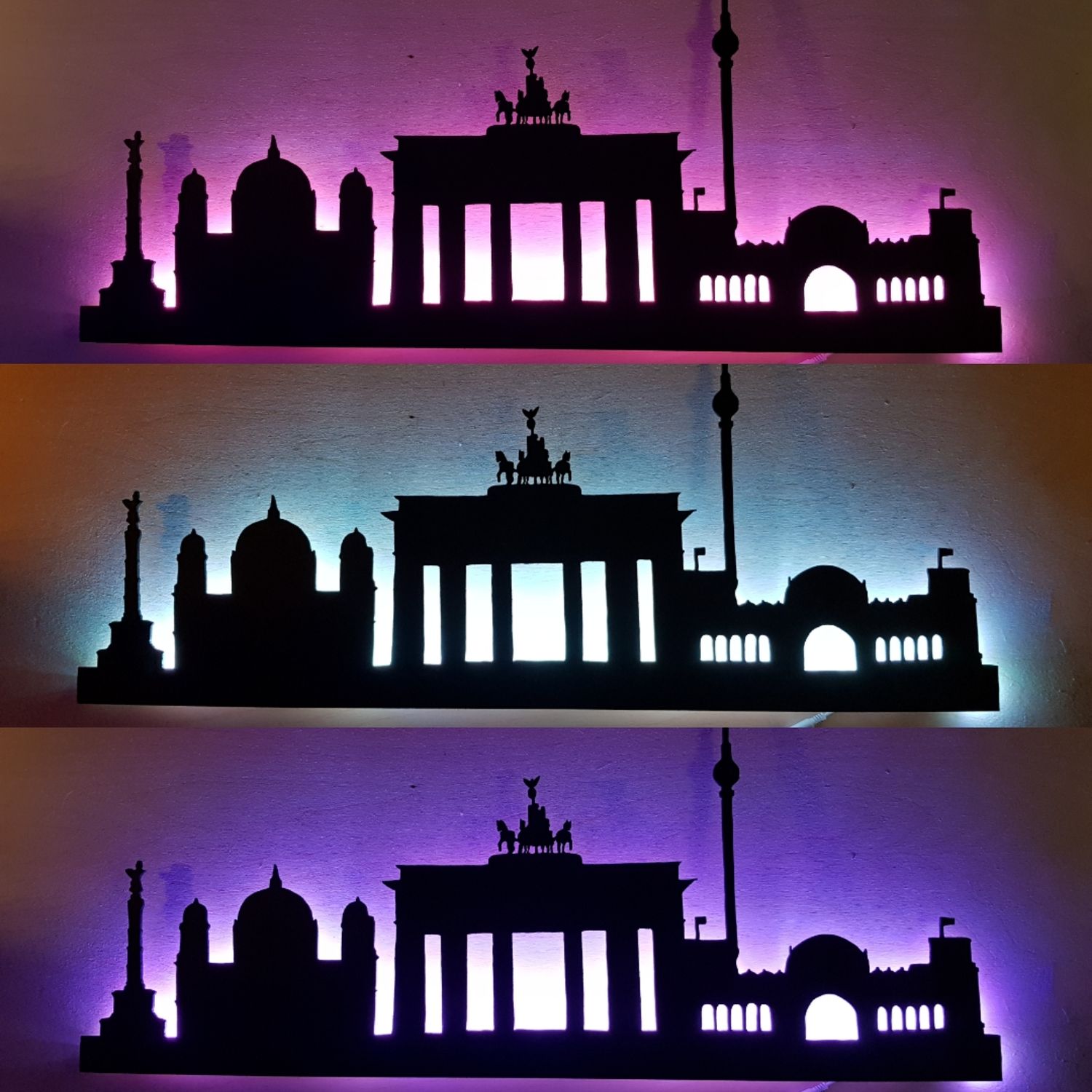 Berlin Skyline, Wandbild, Stadtsilhouette, Lampe