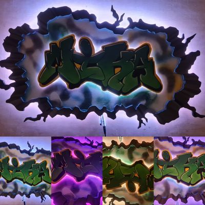 Graffiti Name, Wandlicht, Cool, Gamer, Led Lichter, Raumbeleuchtung