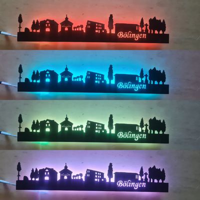 Bölingen Ording Skyline, Wandbild, Stadtsilhouette, Lampe