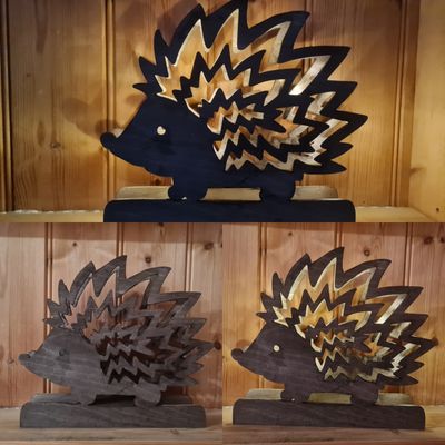 Igel Lampe, beleuchtete Herbst Deko, Personalisierbar, Herbstdekoration