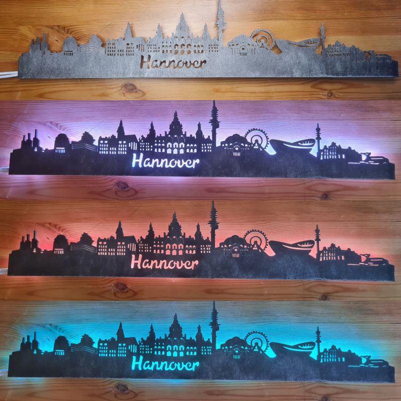 Hannover Skyline, Wandbild, Stadtsilhouette, Lampe