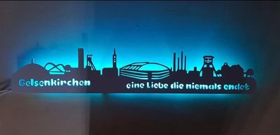 Gelsenkirchen Skyline, Wandbild, Stadtsilhouette, Lampe