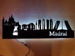 Madrid Skyline, Wandbild, Stadtsilhouette, Lampe
