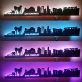 Los Angeles Skyline, Wandbild, Stadtsilhouette, Lampe