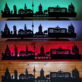 Mannheim Skyline, Wandbild, Stadtsilhouette, Lampe