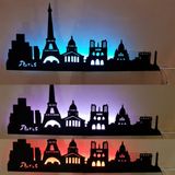 Paris Skyline, Wandbild, Stadtsilhouette, Lampe