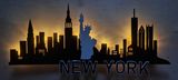 New York Skyline, Wandbild, Stadtsilhouette, Lampe