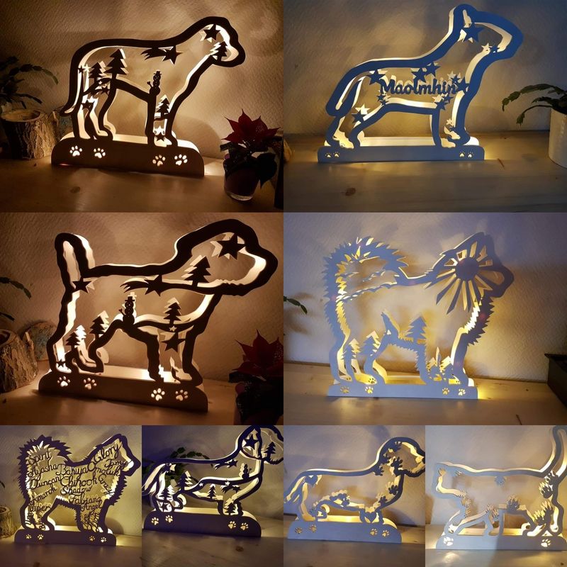Stehende Tier Silhouette , Beleuchtet, Personalisiert