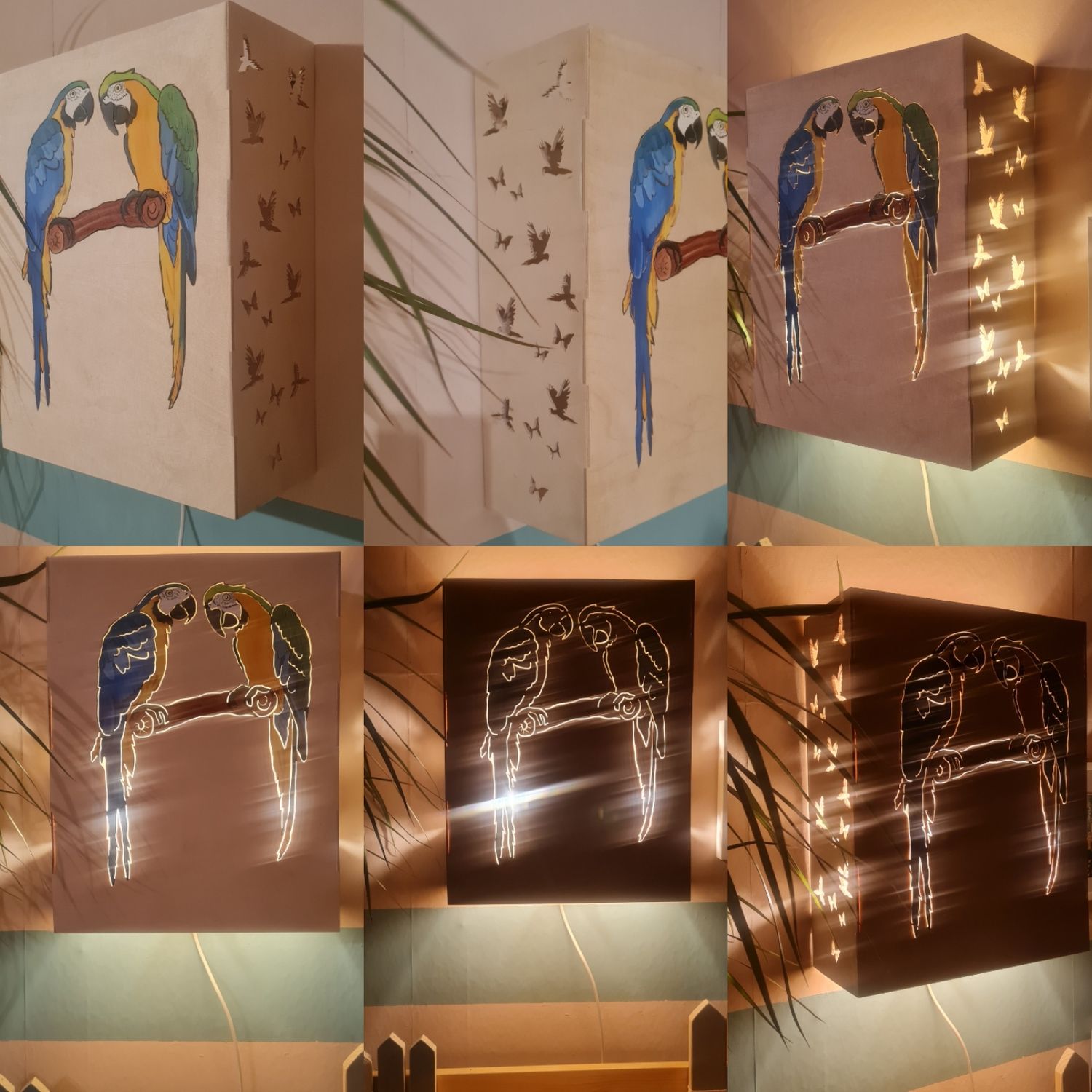 Wandlampe "Papageien"
