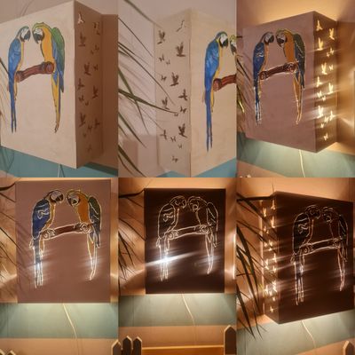 Wandlampe "Papageien"