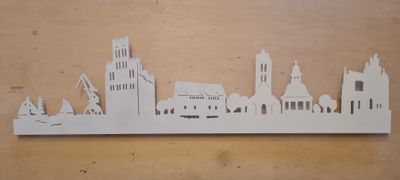 Wismar Skyline, Wandbild, Stadtsilhouette, Lampe