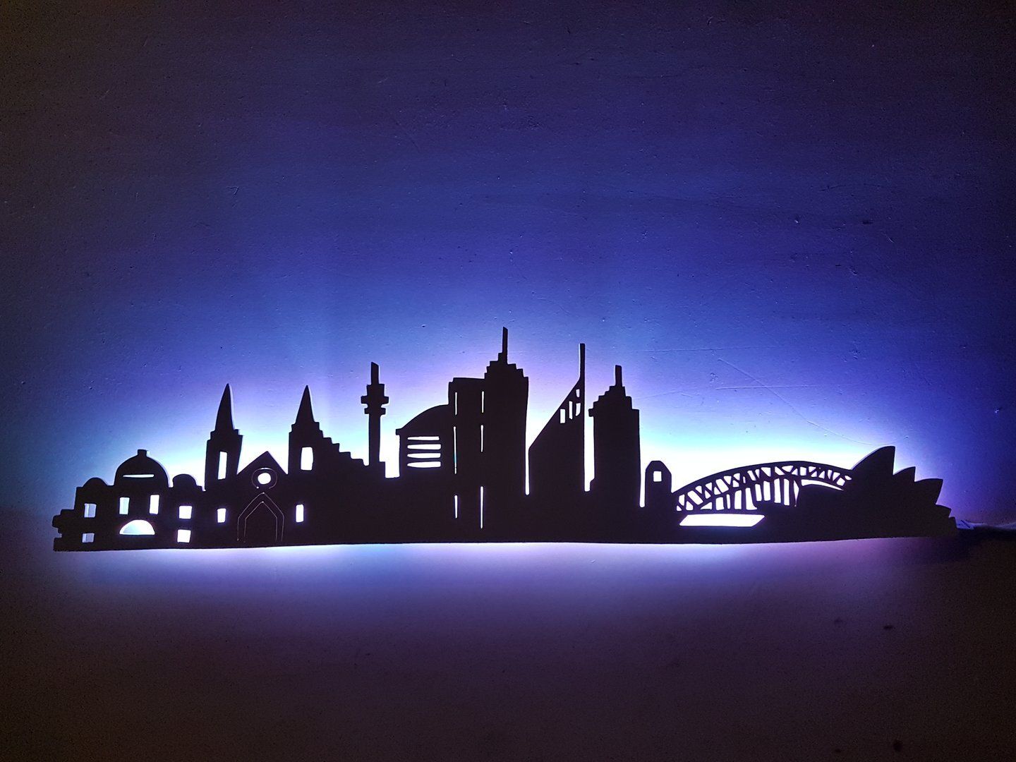 Sydney Skyline, Wandbild, Stadtsilhouette, Lampe