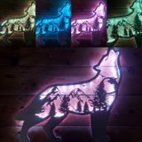 Wolf Silhouette, Wolf Wood, Wandlicht, Tier Silhouette , Beleuchtet, Personalisiert