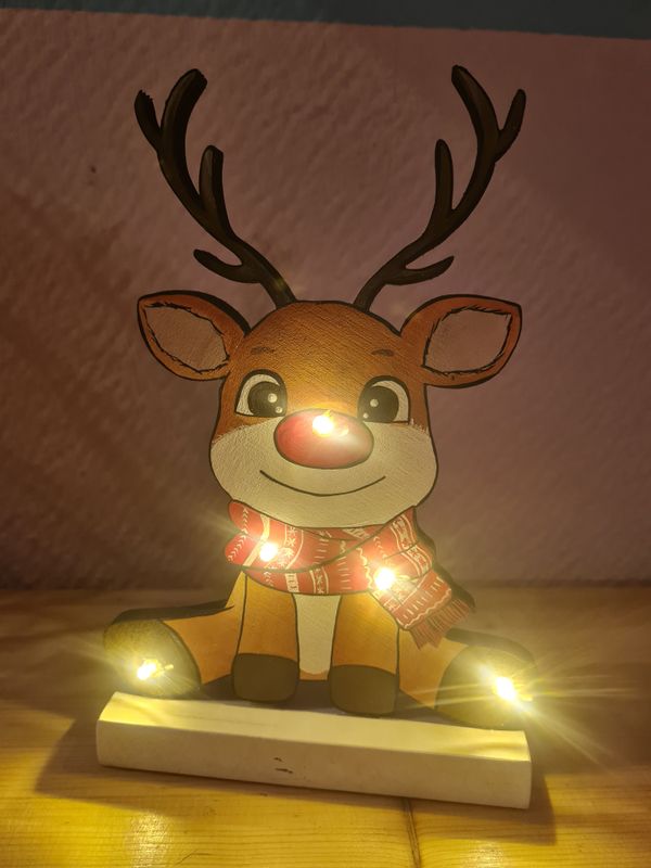 Süßer Rudi beleuchtet, Weihnachtsdeko, Winter Deko