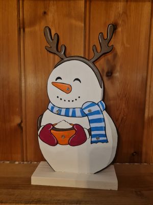 Süßer Schneemann mit Kakao, Weihnachtsdeko, Winter Deko