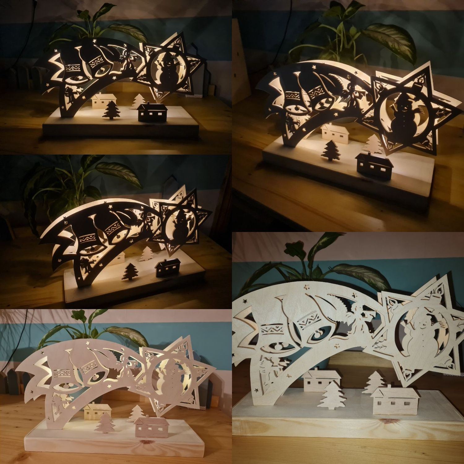 Schwibbogen Sternschnuppe, Engel, Glocken, Weihnachtsdeko