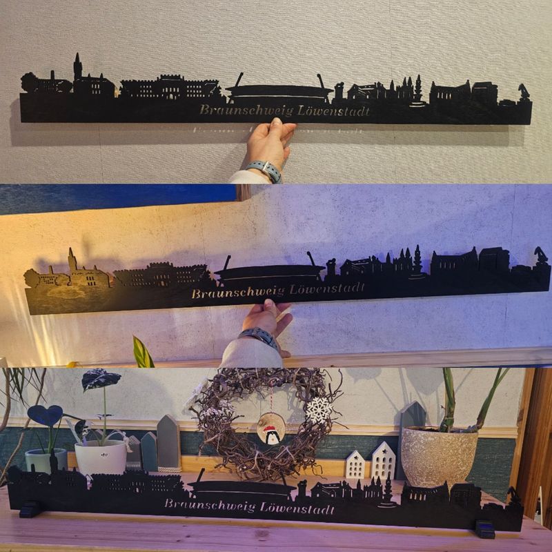 Braunschweig Stadion Skyline, Wandbild, Stadtsilhouette, Lampe
