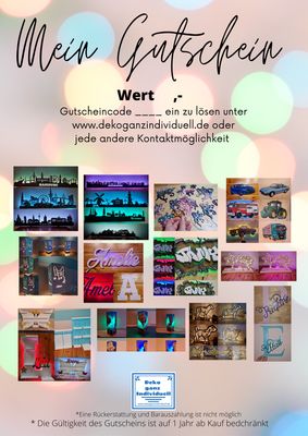 Gutschein, Geschenk Gutschein, Wertgutschein