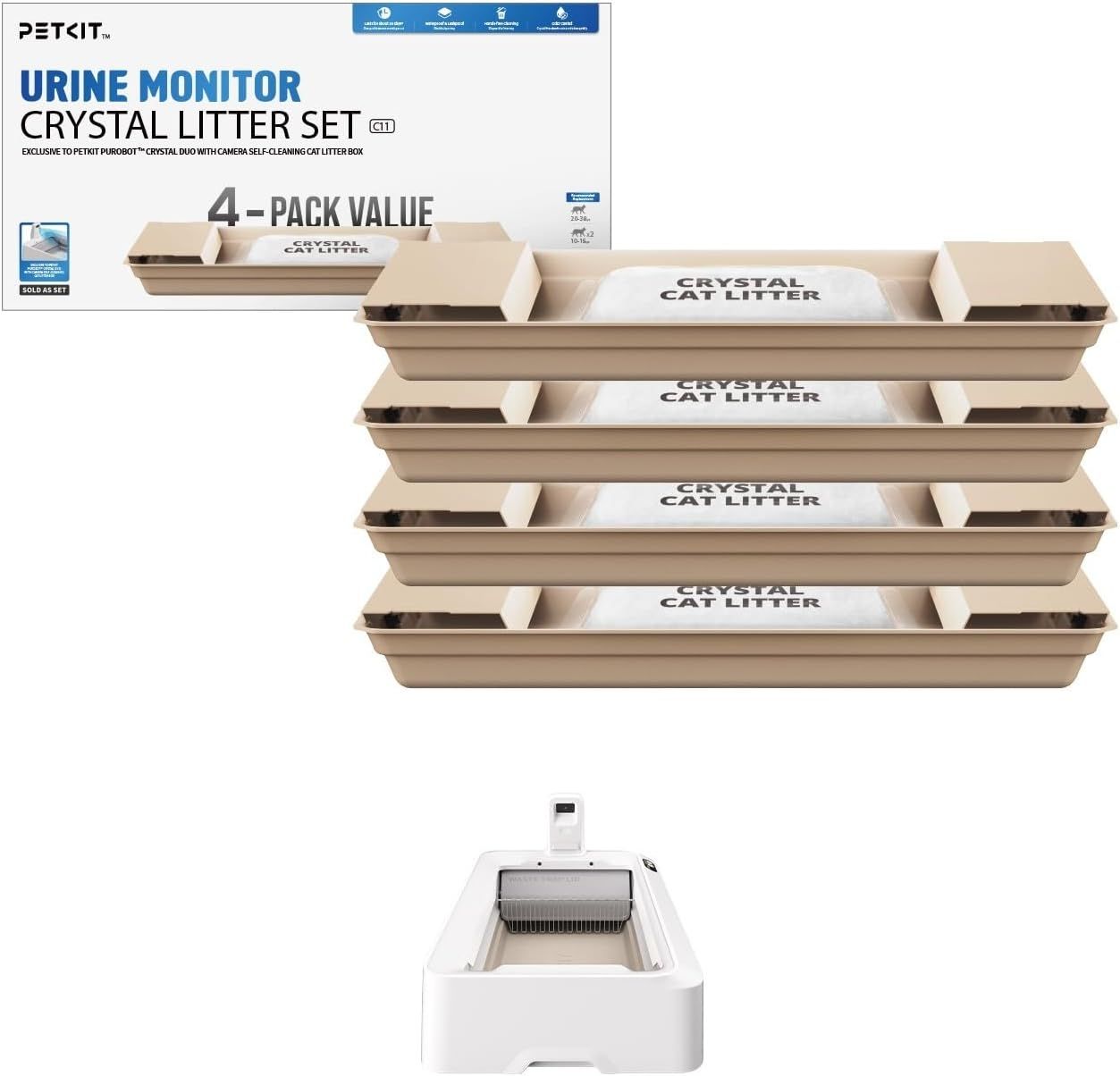 CRYSTAL CAT LITTER SET