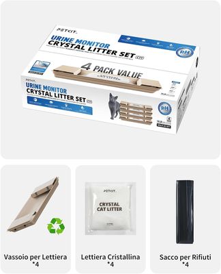 CRYSTAL LITTER Set 4 pz Lettiera non agglomerante CRYSTAL LITTER Set 4 pz Lettiera non agglomerante