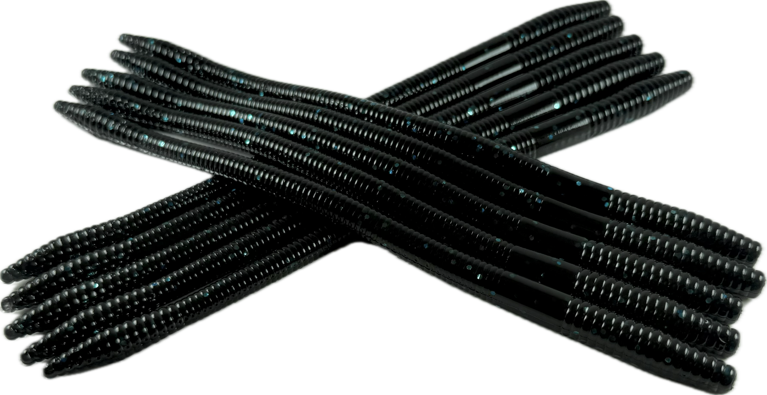 7” FINESSE WORM Classic Colors, Classic Colors: Black and Blue