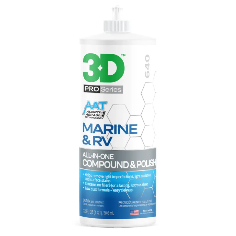 3D 640 Marine &amp; RV All in One Compound &amp; Polish 32oz