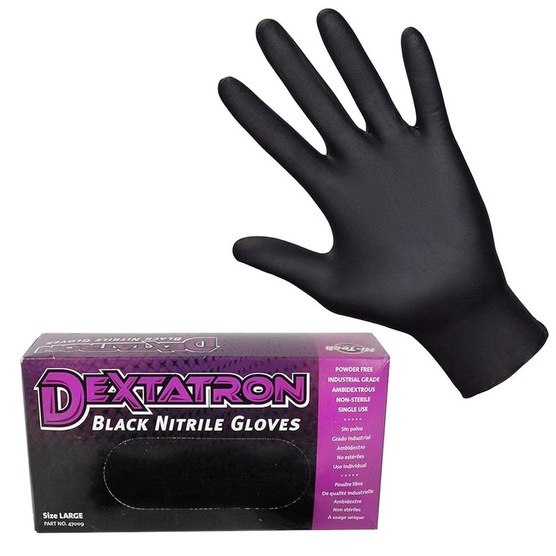 Dextatron Black Nitrile Gloves 100ct Large