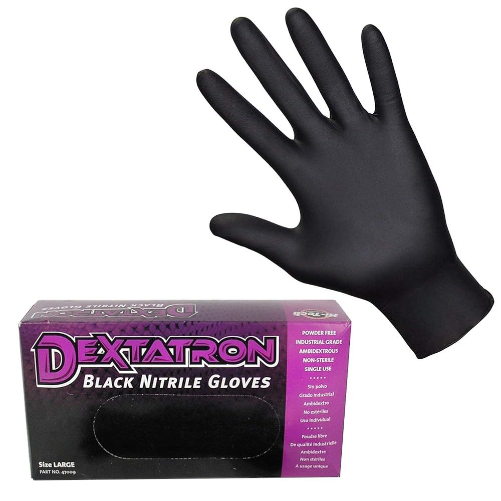 Dextatron Black Nitrile Gloves 100ct XL