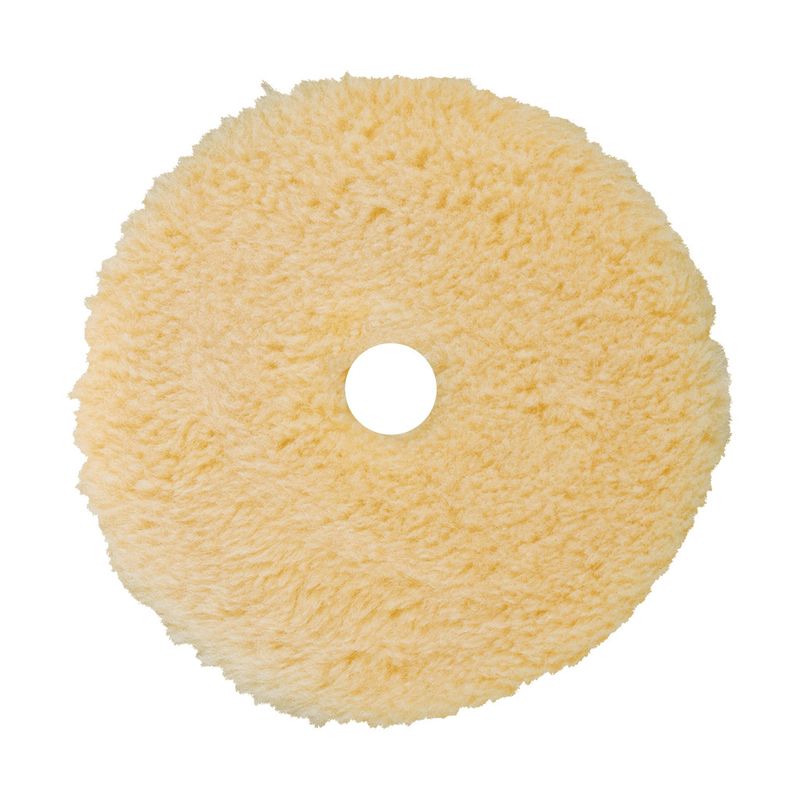 Buff and Shine Yellow Knitted Wool 5", Dark Yellow Interface, Polishing