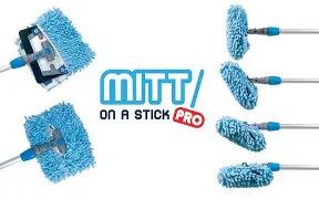 AutoFiber Mitt on a Stick Pro+ Car Wash Set (Noodle Cover)